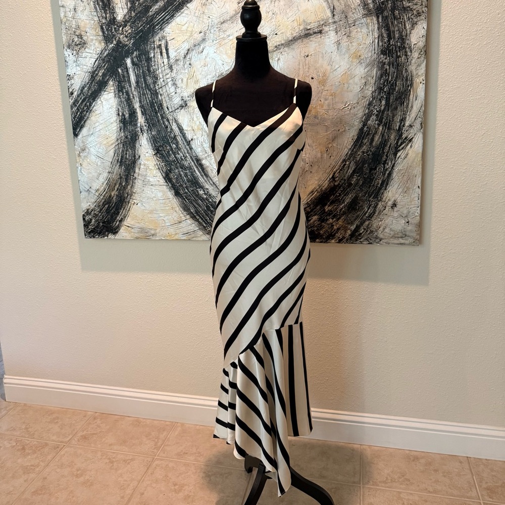 Steve Madden Black and Ivory Striped Dress